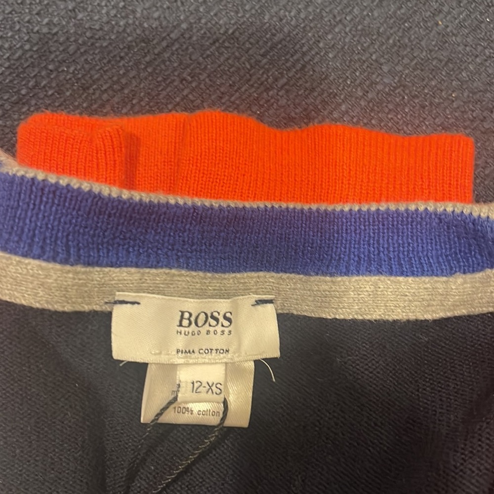 Boys size 12 Hugo boss colorblock cardigan like new - Picture 4 of 4